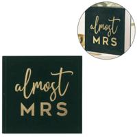 Ginger Ray gastenboek almost mrs velvet groen 21 cm | 10 stuks