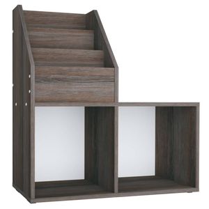 vidaXL Kindertijdschriftenrek 71x30x78,5 cm hout grijs en eikenkleur