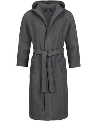 Morgenstern Morgenstern badjas Andrea wafelstof met Capuchon 120cm Antraciet L