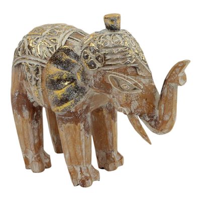 Houten Olifant Wit-Goudkleurig (18 x 16 cm) Houten Olifant Wit-Goudkleurig (18 x 16 cm)