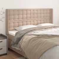 Hoofdbord met randen 163x16x118/128cm kunstleer cappuccinokleur