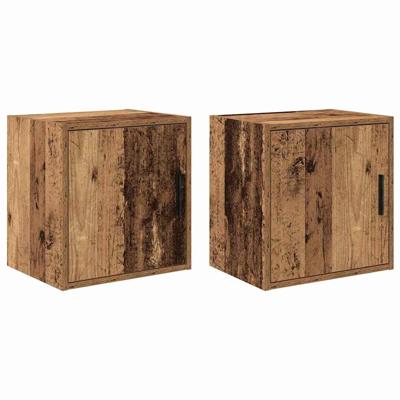 Garage wandkasten 2 st bewerkt hout oud hout