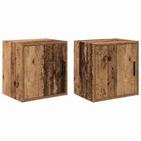 Garage wandkasten 2 st bewerkt hout oud hout Garage wandkasten 2 st bewerkt hout oud hout