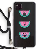 Smiley watermeloen: Pixel 4a 5G Transparant Hoesje met koord