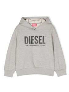 Diesel Kids hoodie en coton à logo imprimé - Gris