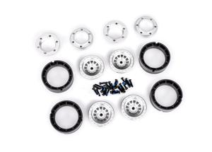 Traxxas - Wheels, 1.0", 6061-T6 aluminum (silver-anodized) (4)/ 2x8mm BCS (24) (TRX-9881-SLVR)