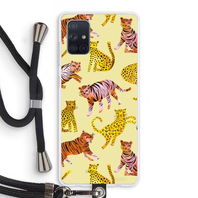 Cute Tigers and Leopards: Samsung Galaxy A71 Transparant Hoesje met koord