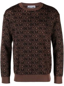 Moschino pull à motif monogrammé en jacquard - Marron