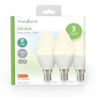 Nedis LED-Lamp E14 | 4.9 W | 470 lm | 2700 K | 3 stuks | 1 stuks - LBE14C352P3 LBE14C352P3 - thumbnail