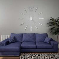 VidaXL 3d-wandklok 100 cm xxl modern zilverkleurig