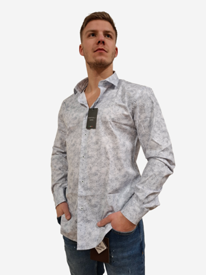 Napoli Uomo - Overhemd Heren - Wit - Print - Italianstyle