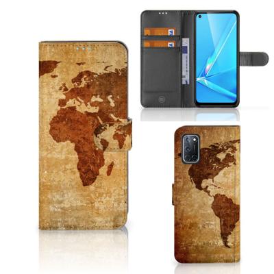 OPPO A72 | OPPO A52 | Flip Cover | Wereldkaart