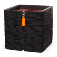 Pot vierkant Rib NL 50x50x50 Zwart - Capi europe