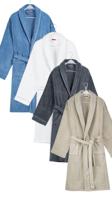 Badjas velours katoen - 4 kleuren-Donkergrijs-l