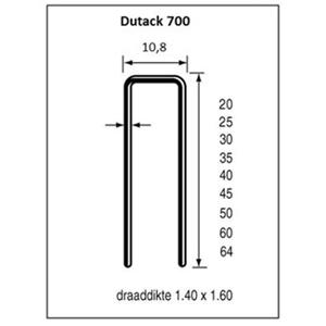 Dutack 10.8mm nieten | 45mm | 10.000 stuks - 5056043