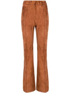 The Mannei pantalon en daim Sewan à coupe évasée - Marron