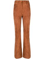 The Mannei pantalon en daim Sewan à coupe évasée - Marron