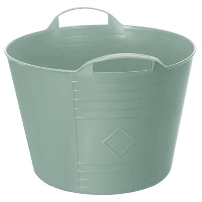 Flexibele kuip / emmer - groen - 15 liter - kunststof - 35 x 28 cm - met handvatten