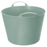 Flexibele kuip / emmer - groen - 15 liter - kunststof - 35 x 28 cm - met handvatten