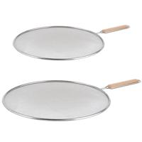 5Five Set van 2x Universele spatdeksels - afgietdeksels - voor pannen - rvs - Dia 29 en 33 cm