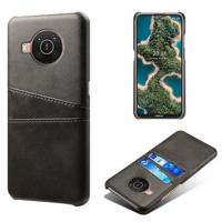 Nokia X10/X20 KSQ Bekleed Plastic Hoesje met Kaartsleuven - Zwart