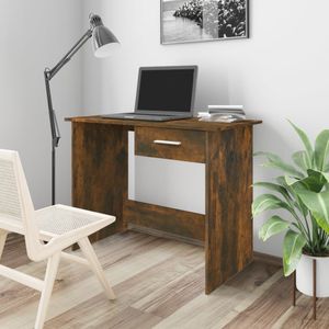 Bureau 100x50x76 cm bewerkt hout gerookt eikenkleurig