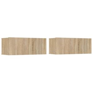 vidaXL Tv-meubels 2 st 80x30x30 cm bewerkt hout sonoma eikenkleurig