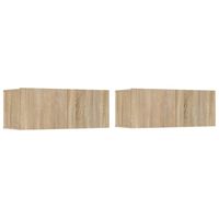 vidaXL Tv-meubelen 2 st 80x30x30 cm bewerkt hout sonoma eikenkleurig