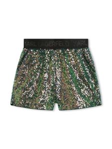 Karl Lagerfeld Kids short à taille logo - Tons neutres