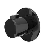 Afbouwdeel IVY Pact Flow-Through Stopkraan Symmetry Met Rond Rozet Zwart Chroom PVD IVY