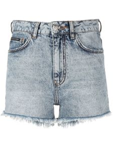 Philipp Plein short à logo strassé - Bleu