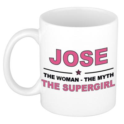 Jose cadeau mok - Woman Myth Supergirl - naam koffiemok - 300 ml - collega - moederdag