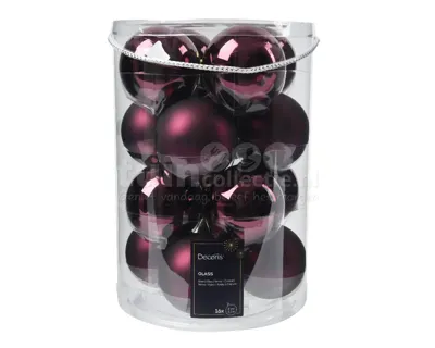 Kerstballen Glas Ø6cm Dark Mauve 20st