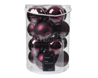 Kerstballen Glas Ø6cm Dark Mauve 20st