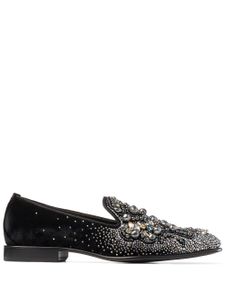 Jimmy Choo chaussons Thame à ornements en perles - Noir