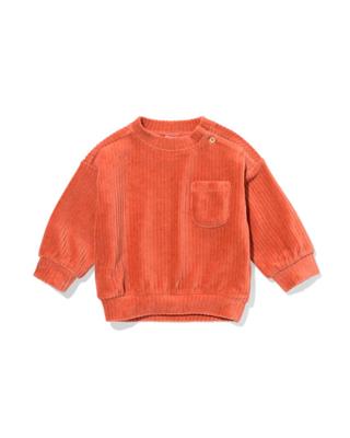 HEMA Babysweater Velours Rib Roze (roze)