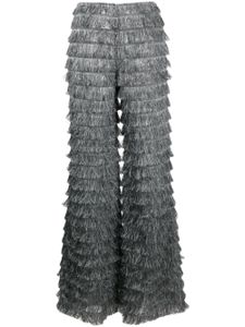 Alberta Ferretti pantalon ample à franges - Gris