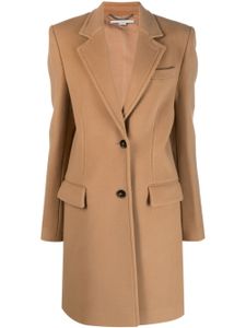 Stella McCartney manteau en laine à simple boutonnage - Marron