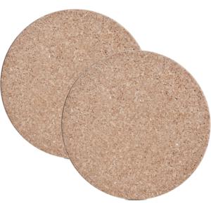 Zeller Kurken pannenonderzetters - 2x - rond - lichtbruin - D20 x H1 cm - Keuken en tafel