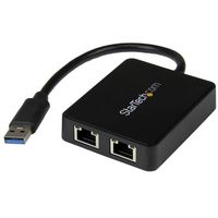 StarTech.com USB 3.0 naar 2-poorts gigabit Ethernet-adapter NIC met USB-poort - thumbnail