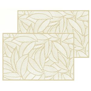 Set van 6x stuks placemats Jungle goud PVC 45 x 30 cm - Placemats