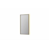 INK SP32 spiegel - 50x4x100cm rechthoek in stalen kader incl indir LED - verwarming - color changing - dimbaar en schakelaar - geborsteld mat goud 8410012