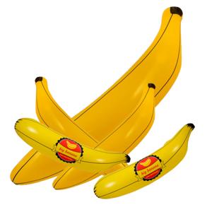 Opblaasbare bananen pakket - 2x van 80 cm/2x van 70 cm/1x van 164 cm - decoratie opblaasartikelen