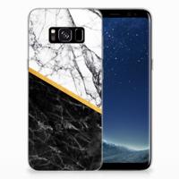 Samsung Galaxy S8 | TPU | Siliconen hoesje | Marmer Wit Zwart - Origineel Cadeau Man