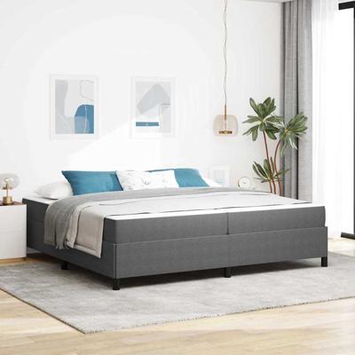 Bedframe Lichtgrijs 200 x 200 cm Katoenen stof