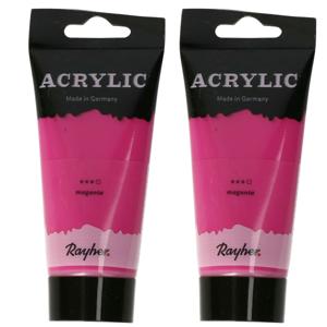 Acrylverf/hobbyverf op waterbasis - 2x - donker roze - 75 ml - Schilderen/knutselen