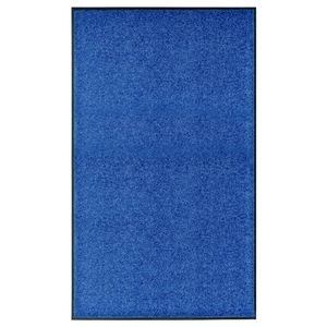 VidaXL Deurmat wasbaar 90x150 cm blauw