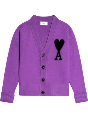 AMI Paris cardigan Ami de Coeur en laine - Violet