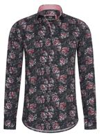 Marshall Denim - Italiaans Heren Overhemd - Hoge Kraag - Print - Moda Italia