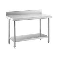 RVS werktafel - ECO - 120 x 60 cm - 137 kg - achterwand - Royal Catering